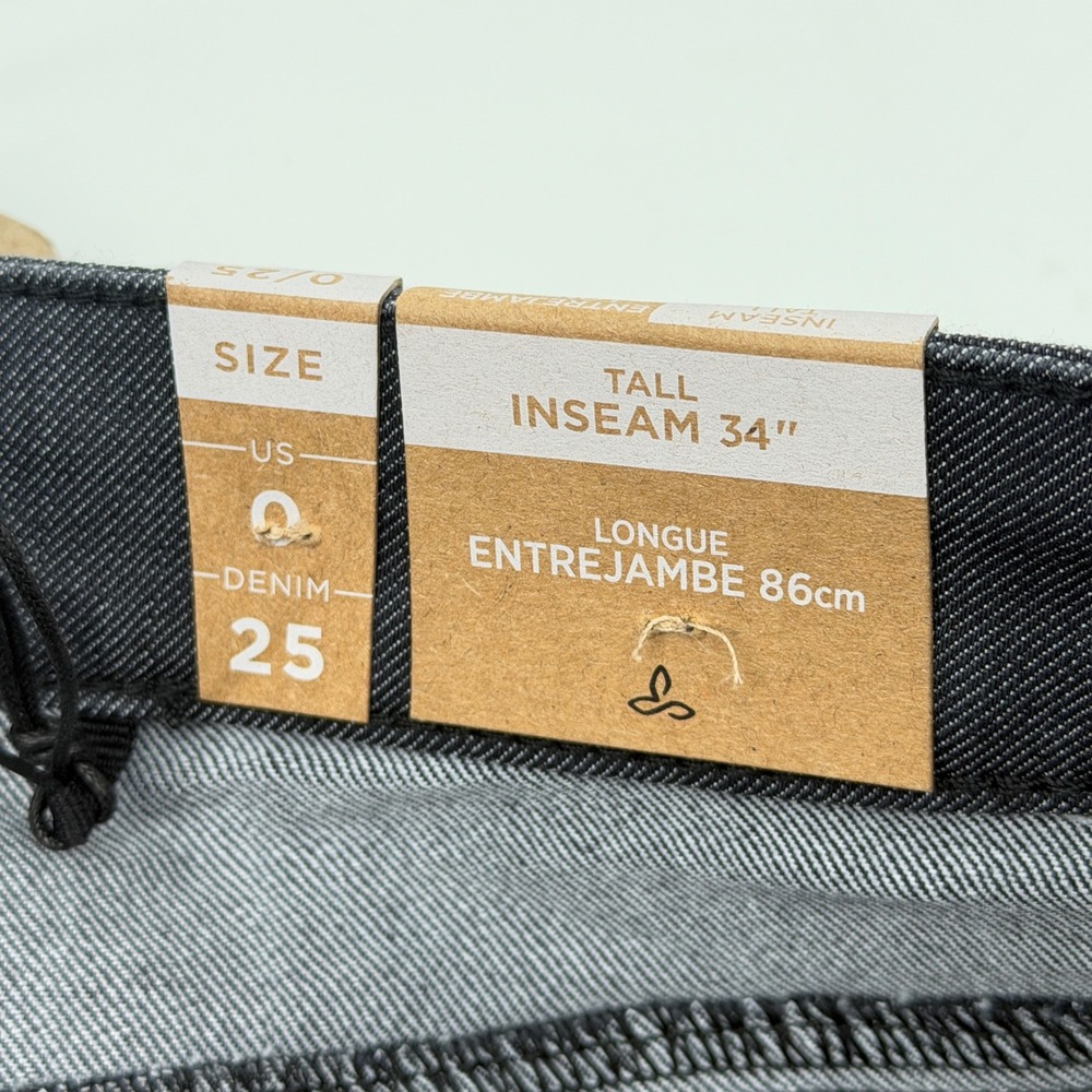 Prana Kayla High Rise Jean Womens 0 Tall 34 Inseam Denim Solid Charcoal Grey NWT - Picture 4 of 6